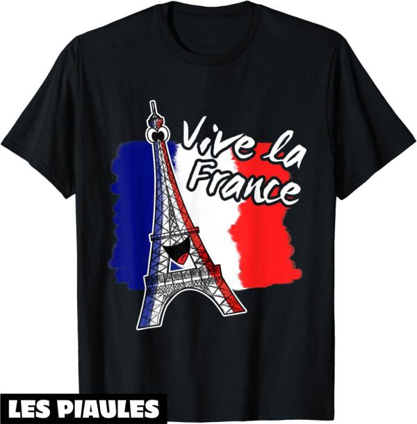 Fete Nationale T-Shirt 14 Juillet Tour Eiffel Tricolore