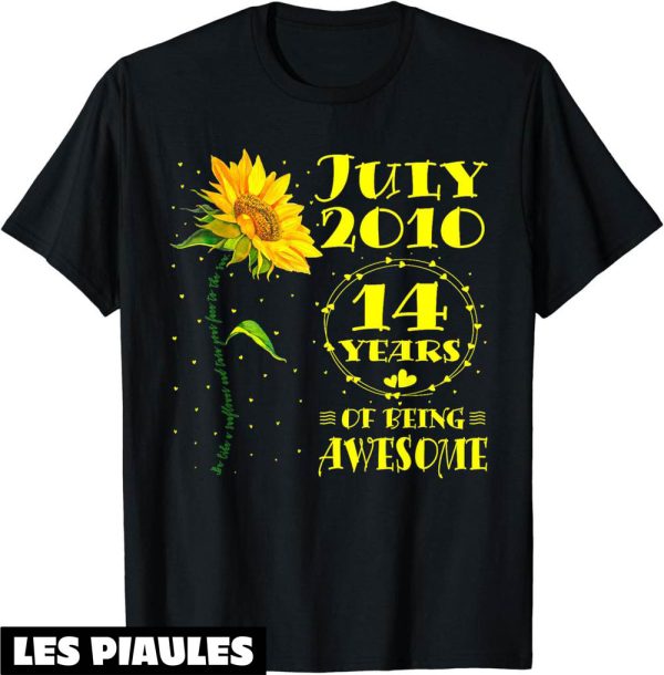 Fete Nationale T-Shirt 14eme Anniversaire 14 Ans Tournesol