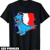 Fete Nationale T-Shirt Bastille Day 14 Juillet Dinosaure