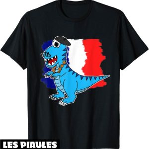 Fete Nationale T-Shirt Bastille Day 14 Juillet Dinosaure