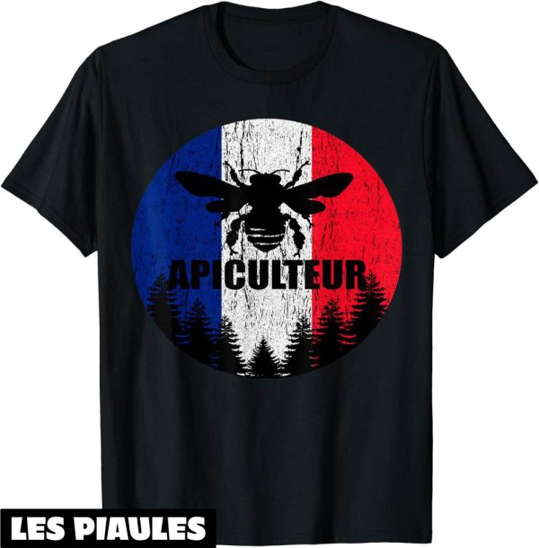 Fete Nationale T-Shirt Cadeau Pour Apiculteurs Drapeau