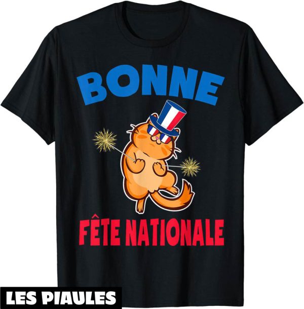 Fete Nationale T-Shirt Chat Drole Drapeau Francais