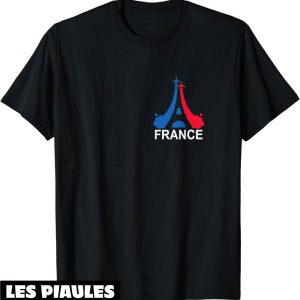 Fete Nationale T-Shirt Discret Tricolore Francaise Avions