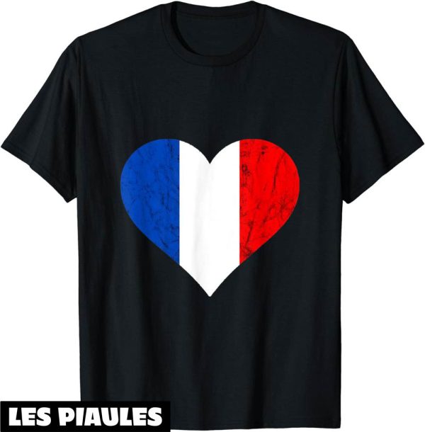 Fete Nationale T-Shirt Drapeau France Ceur Fierte