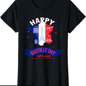 Fete Nationale T-Shirt France 14 Juillet Paris Tour Eiffel