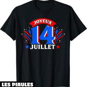 Fete Nationale T-Shirt Joyeux 14 Juillet Francaise Tricolore
