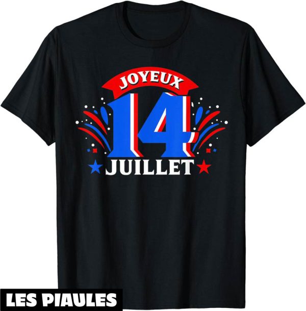 Fete Nationale T-Shirt Joyeux 14 Juillet Francaise Tricolore