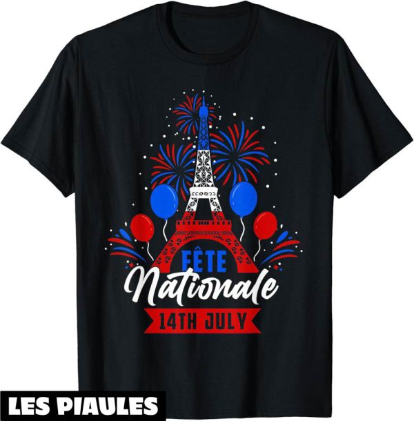 Fete Nationale T-Shirt Joyeux 14 Juillet France Tour Eiffel
