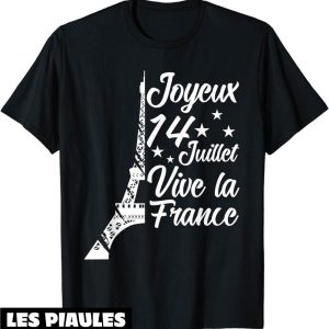 Fete Nationale T-Shirt Joyeux 14 Juillet Tricolore Francaise