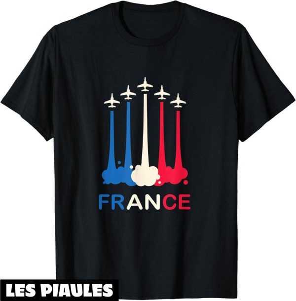 Fete Nationale T-Shirt Juillet 14 Tricolore Francaise Avions