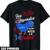 Fete Nationale T-Shirt Les Legendes Sont Nees Le 14 Juillet