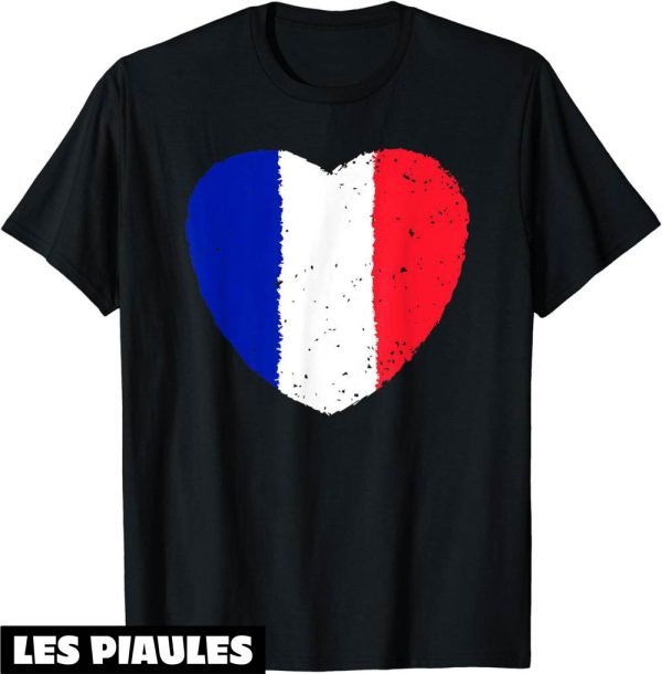 Fete Nationale T-Shirt Maillot Drapeau Coeur Bastille