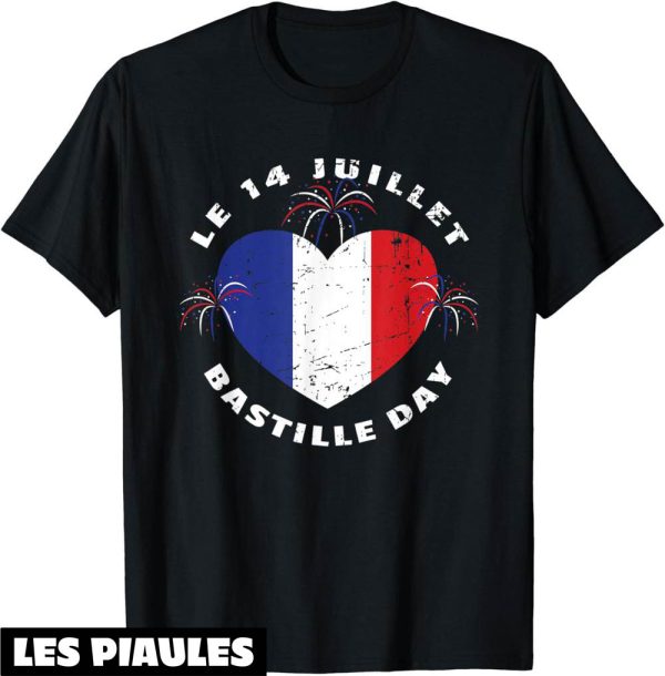 Fete Nationale T-Shirt Vintage Le 14 Juillet Bastille Day