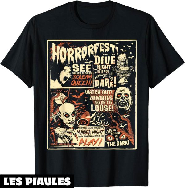 Film T-Shirt Horrorfest Film D’halloween Old Time Horror