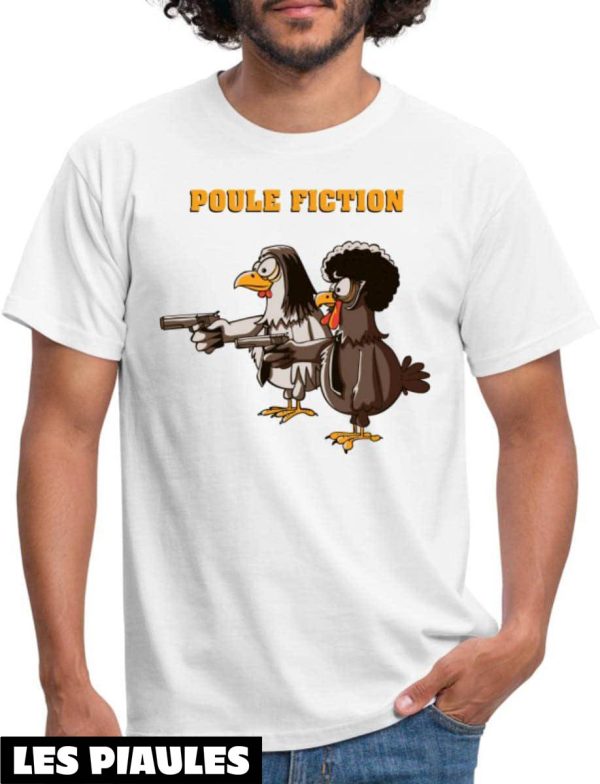 Film T-Shirt Poule Fiction Deux Poulets Dangereux Cadeau