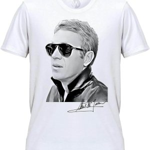 Film T-Shirt Steve McQueen Lunette Noire Acteur Culte Cinema