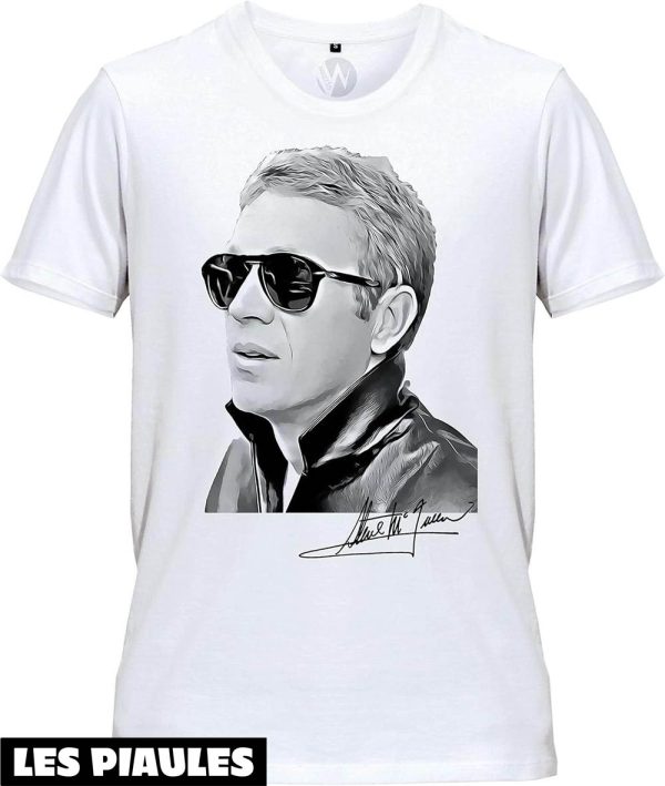 Film T-Shirt Steve McQueen Lunette Noire Acteur Culte Cinema