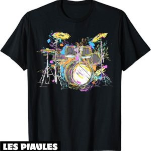 Musique T-Shirt Art Abstrait Batterie Musicien Groupe
