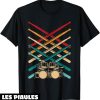 Musique T-Shirt Baguette De Batterie Drole Cadeau Retro
