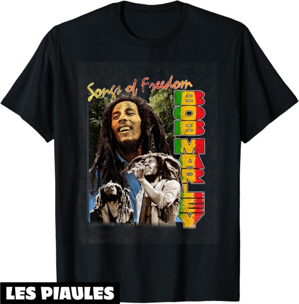 Musique T-Shirt Bob Marley Freedom Vintage Reggae