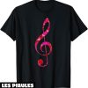 Musique T-Shirt Ceur Rose Rouge Pour Femme Et Fille Symbole