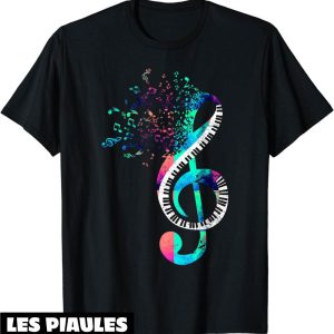 Musique T-Shirt Cle De Sol Clavier Cadeau Pour Musicien