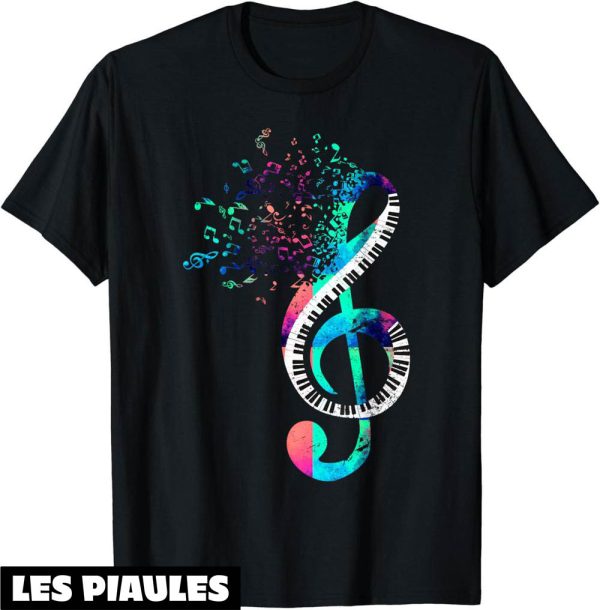 Musique T-Shirt Cle De Sol Clavier Cadeau Pour Musicien