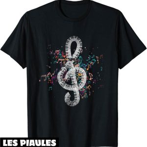 Musique T-Shirt Cle De Sol Piano