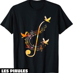 Musique T-Shirt Compositeur Notes De Oiseaux Cle De Sol