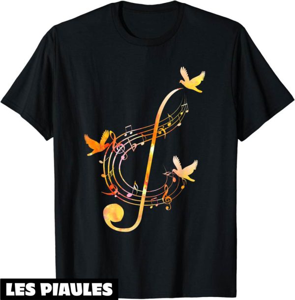 Musique T-Shirt Compositeur Notes De Oiseaux Cle De Sol