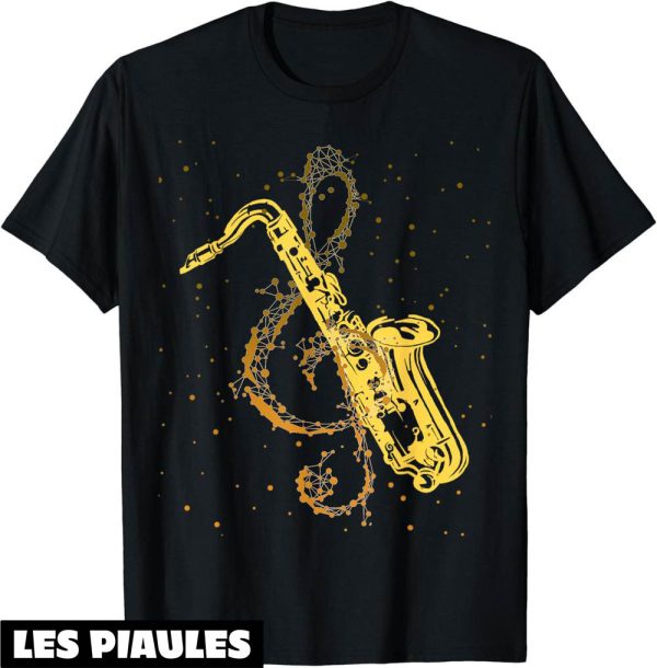 Musique T-Shirt De Jazz Saxophoniste Saxo Cle De Sol