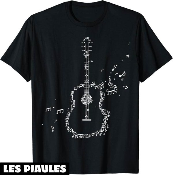 Musique T-Shirt Guitariste Les Notes De Musique Cle De Sol