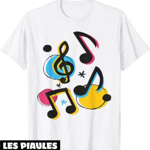 Musique T-Shirt Notes De Musique Colorees Retro