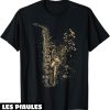 Musique T-Shirt Style Vintage De Saxophone Avec Des Notes