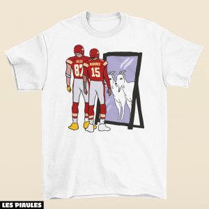 NFL T-Shirt Chevres Miroir Travis Kelce Et Patrick Mahomes NFL T-Shirt Chevres Miroir Travis Kelce Et Patrick Mahomes