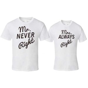 Couple T Shirt Mr Right Mrs Always Right 5
