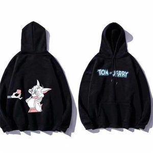 Duo de Sweat pour Couple Noir Tom Et Jerry Duo de Sweat pour Couple Noir Tom Et Jerry