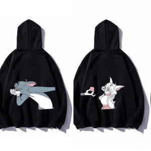 Duo de Sweat pour Couple Noir Tom Et Jerry 3