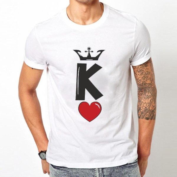 King And Queen Couple T Shirts White