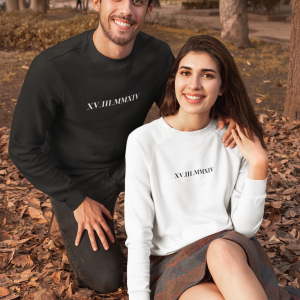 Pull Date en Chiffres Romains pour Couples Cadeau Ideal 4