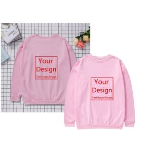 Pull Rose Unisexe de Couple a Personnaliser avec Texte Ou Logo
