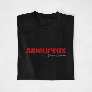 Pull couple personnalisable - Amoureux(se) depuis + Date 1 Pull couple personnalisable Amoureuxse depuis Date 2