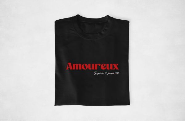 Pull couple personnalisable – Amoureux(se) depuis + Date