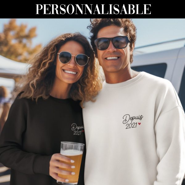 Pull couple personnalisable – Depuis + Annee Design