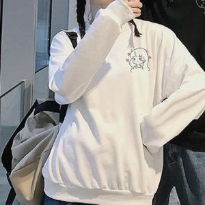 Pulls Blancs de Couple a Imprime Simple Et Mignon 2 Pulls Blancs de Couple a Imprime Simple Et Mignon 3