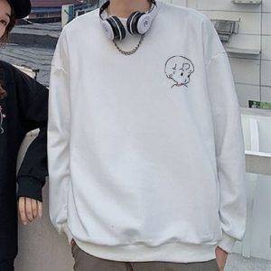 Pulls Blancs de Couple a Imprime Simple Et Mignon 3 Pulls Blancs de Couple a Imprime Simple Et Mignon 4