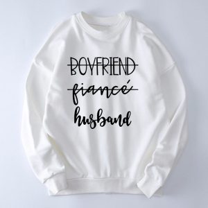 Pulls Blancs pour Couple a Imprime Romantique Sur L’avant