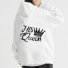 Sweat Blanc pour les Couples Her King ET His Queen