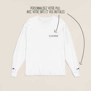 Sweat Couple Date en chiffres Romains Manches 3