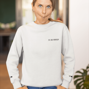 Sweat Couple Date en chiffres Romains Manches 4